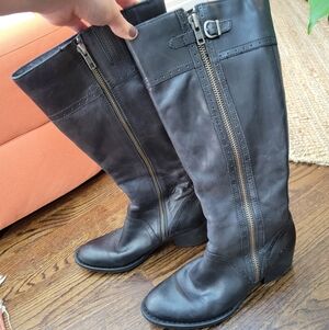 Born Tall Gray Boots Women's Size 9.5 Equestrian Preppy Riding Western Goth